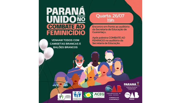 Guaraniaçu – Palestra sobre Combate ao feminicídio acontece hoje